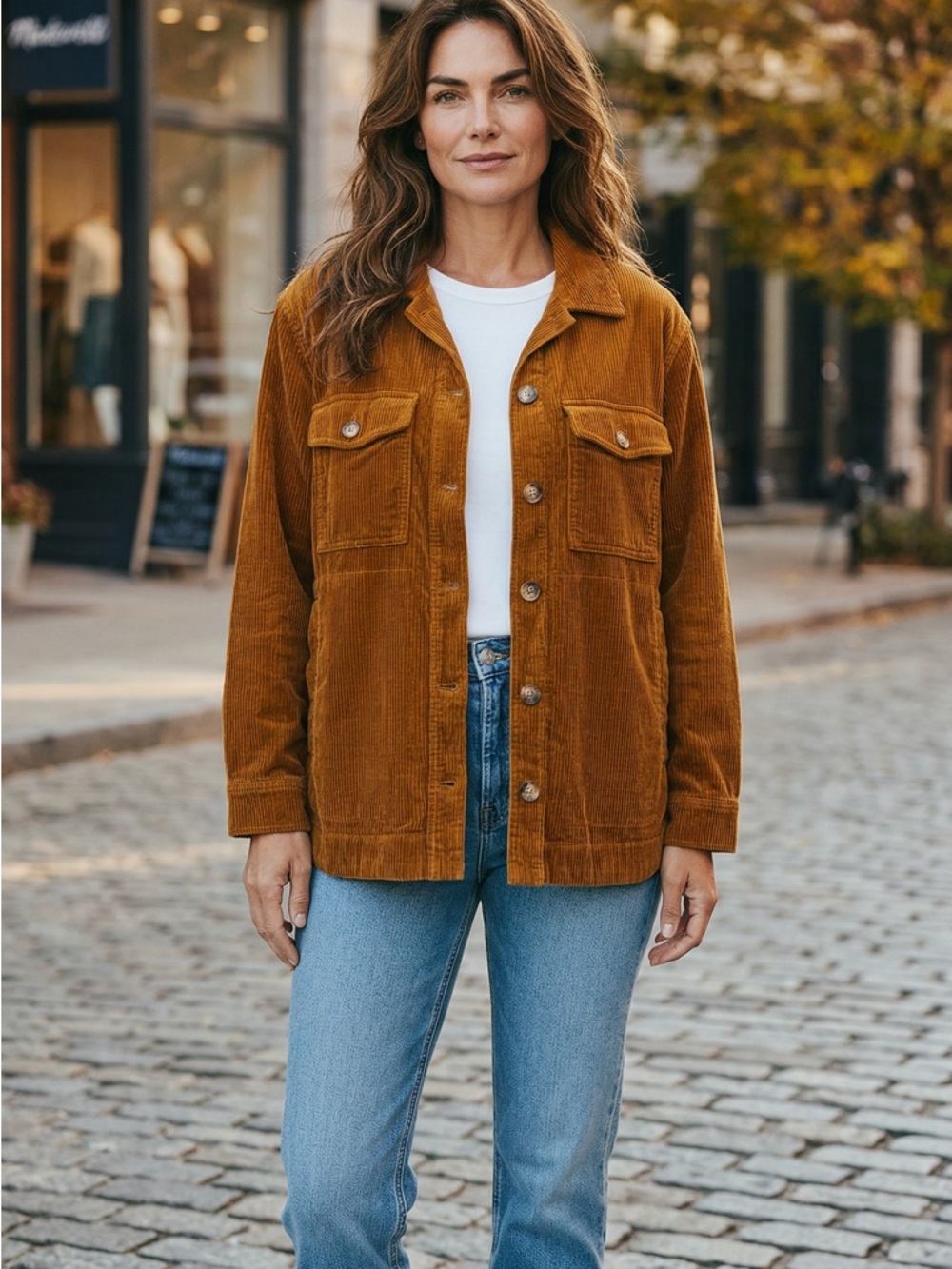 Outdoorsy chic!! Madewell Corduroy Utility Shacket in Camel